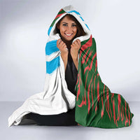 Custom Bangladesh and Argentina Football Half Style Hooded Blanket