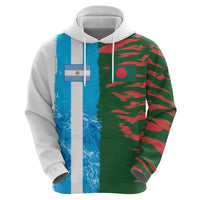 Custom Bangladesh and Argentina Football Half Style Hoodie