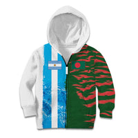 Custom Bangladesh and Argentina Football Half Style Kid Hoodie