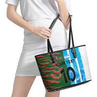 Custom Bangladesh and Argentina Football Half Style Leather Tote Bag