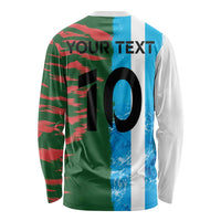 Custom Bangladesh and Argentina Football Half Style Long Sleeve Shirt