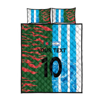 Custom Bangladesh and Argentina Football Half Style Quilt Bed Set