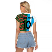 Custom Bangladesh and Argentina Football Half Style Raglan Cropped T Shirt