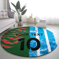 Custom Bangladesh and Argentina Football Half Style Round Carpet