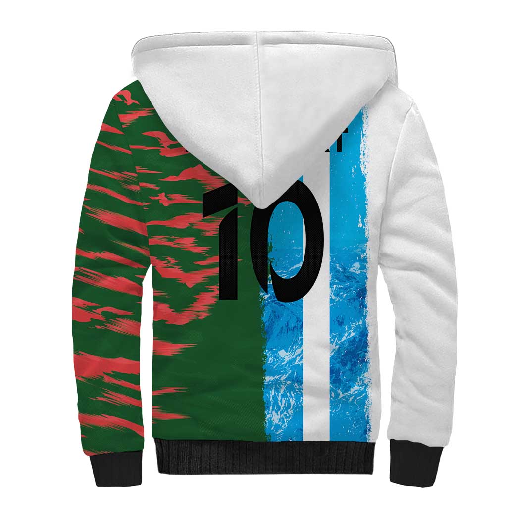 Custom Bangladesh and Argentina Football Half Style Sherpa Hoodie