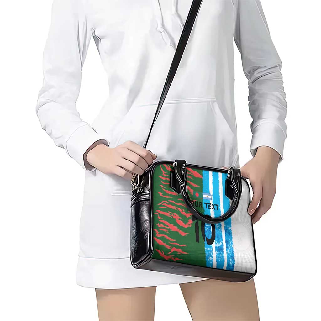 Custom Bangladesh and Argentina Football Half Style Shoulder Handbag