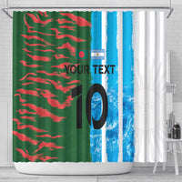 Custom Bangladesh and Argentina Football Half Style Shower Curtain