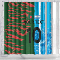 Custom Bangladesh and Argentina Football Half Style Shower Curtain