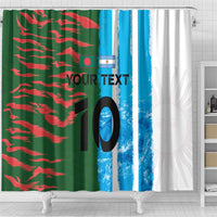 Custom Bangladesh and Argentina Football Half Style Shower Curtain