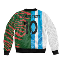 Custom Bangladesh and Argentina Football Half Style Sleeve Zip Bomber Jacket