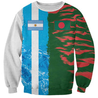 Custom Bangladesh and Argentina Football Half Style Sweatshirt