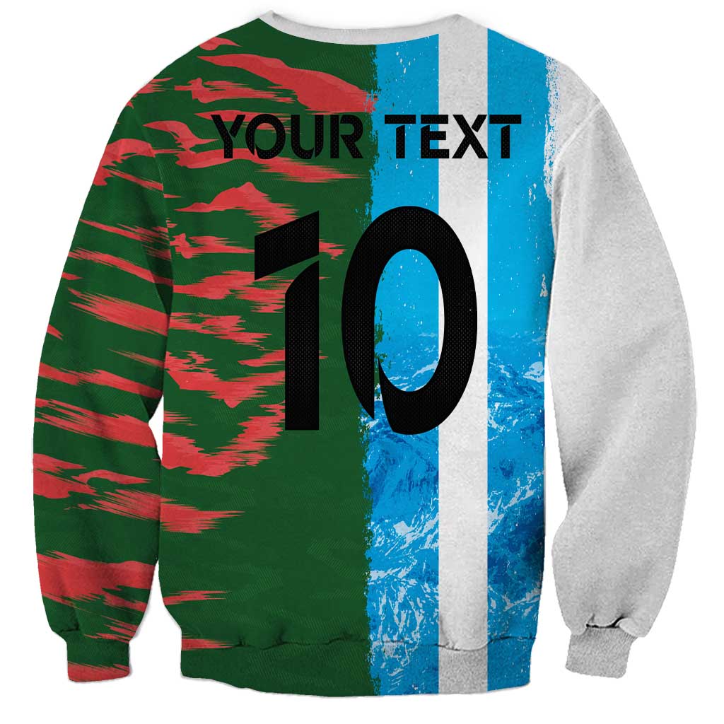 Custom Bangladesh and Argentina Football Half Style Sweatshirt