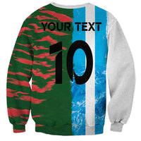 Custom Bangladesh and Argentina Football Half Style Sweatshirt