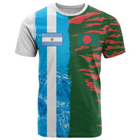 Custom Bangladesh and Argentina Football Half Style T Shirt