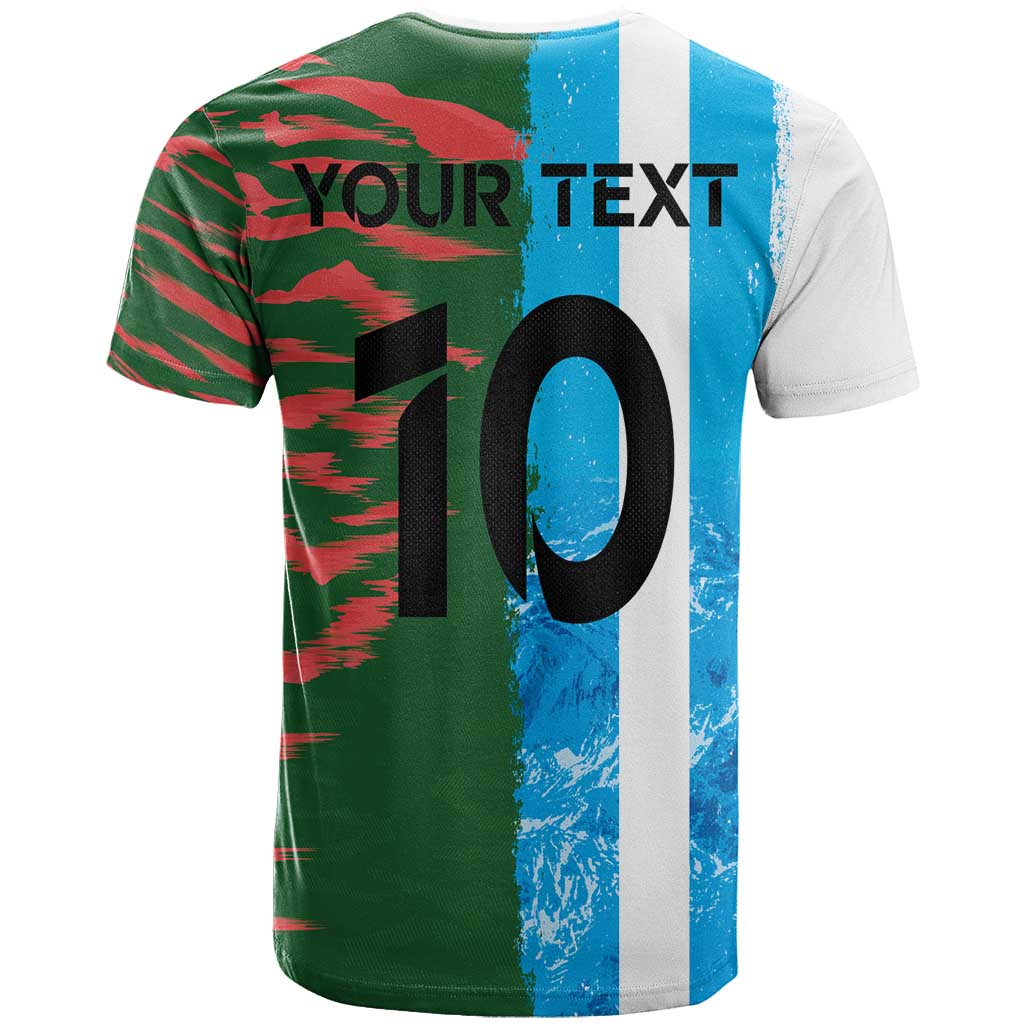 Custom Bangladesh and Argentina Football Half Style T Shirt