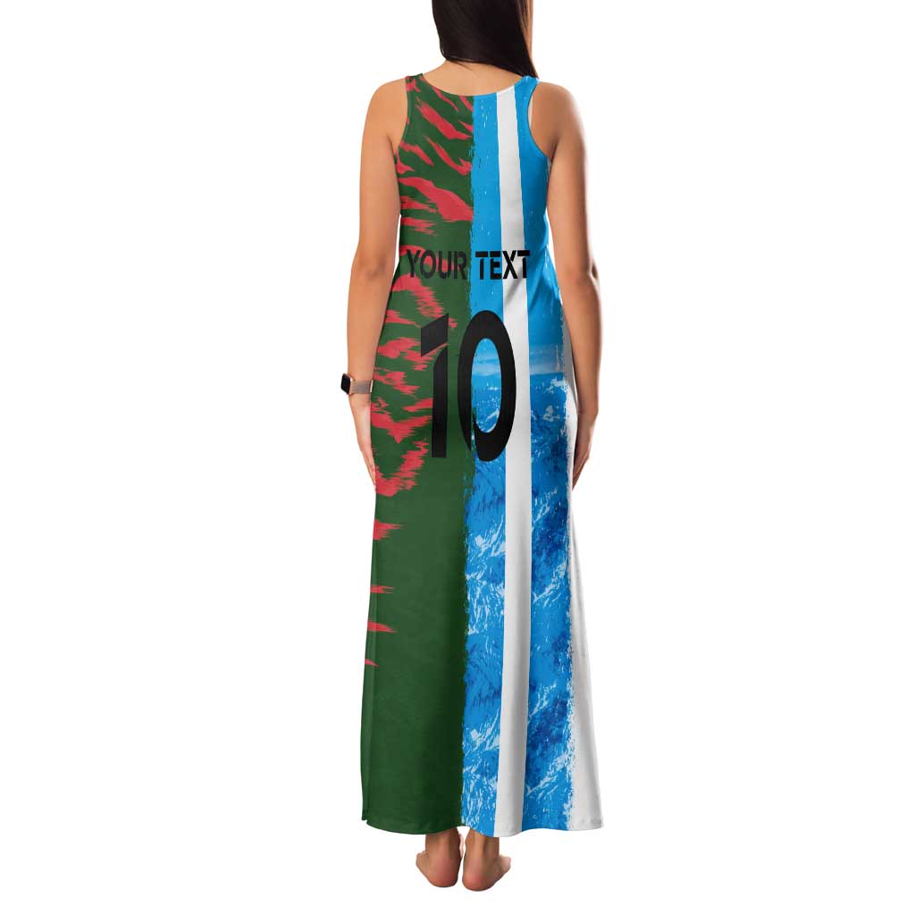 Custom Bangladesh and Argentina Football Half Style Tank Maxi Dress