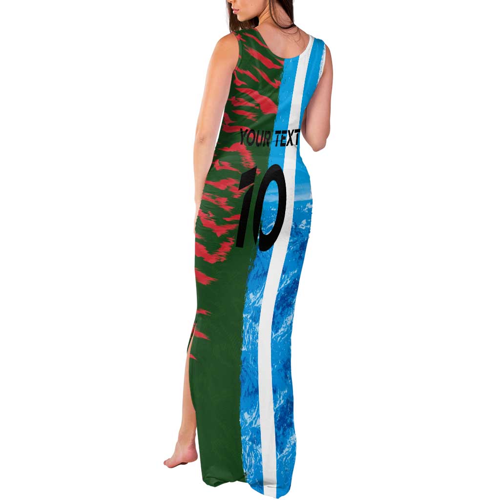 Custom Bangladesh and Argentina Football Half Style Tank Maxi Dress