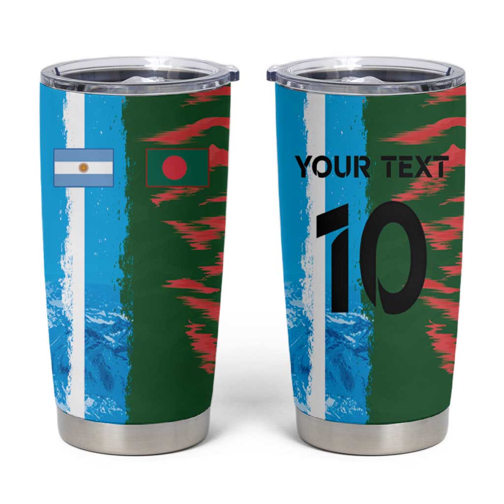 Custom Bangladesh and Argentina Football Half Style Tumbler Cup