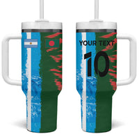 Custom Bangladesh and Argentina Football Half Style Tumbler With Handle
