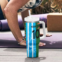 Custom Bangladesh and Argentina Football Half Style Tumbler With Handle