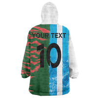 Custom Bangladesh and Argentina Football Half Style Wearable Blanket Hoodie
