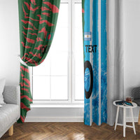 Custom Bangladesh and Argentina Football Half Style Window Curtain