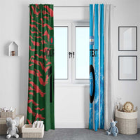 Custom Bangladesh and Argentina Football Half Style Window Curtain