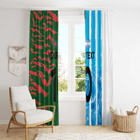 Custom Bangladesh and Argentina Football Half Style Window Curtain