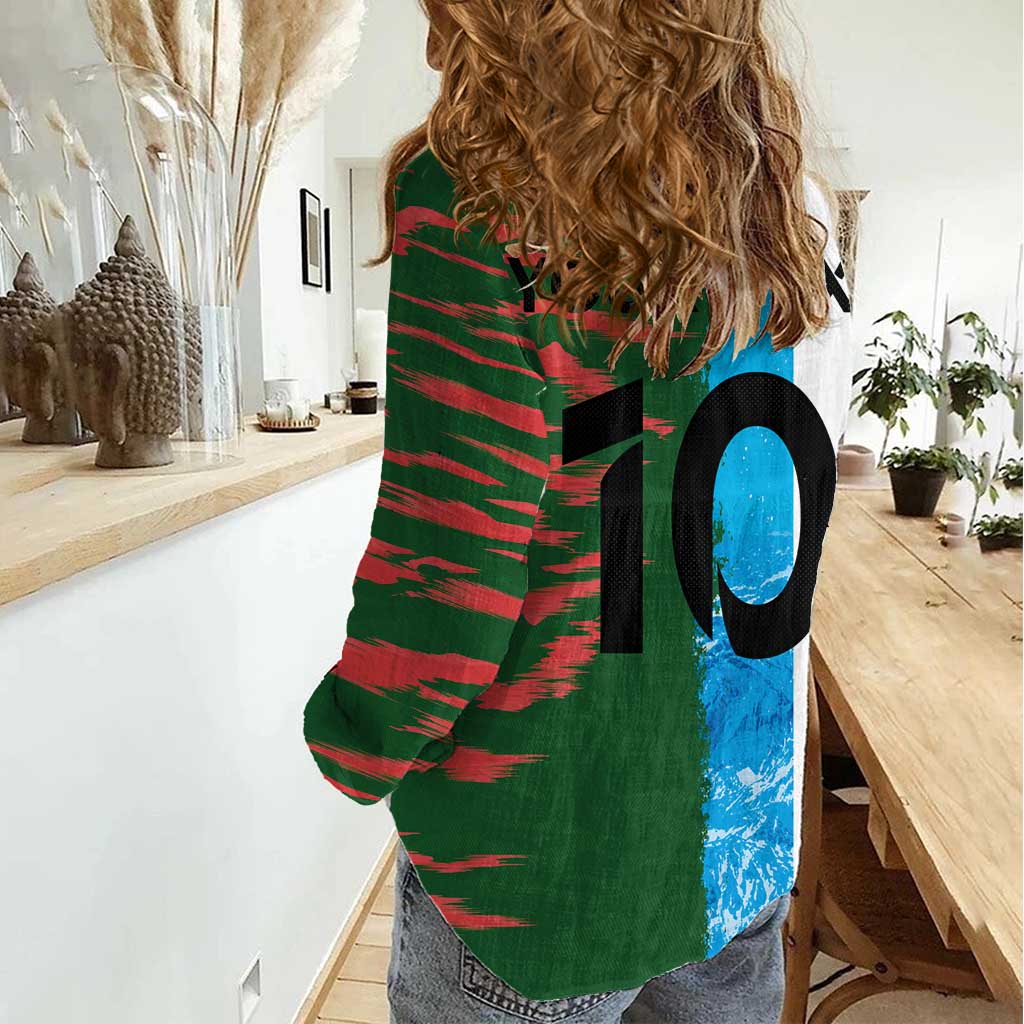 Custom Bangladesh and Argentina Football Half Style Women Casual Shirt