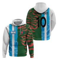 Custom Bangladesh and Argentina Football Half Style Zip Hoodie