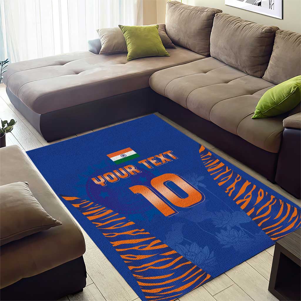 Custom Indian Bengal Tiger Cricket Area Rug