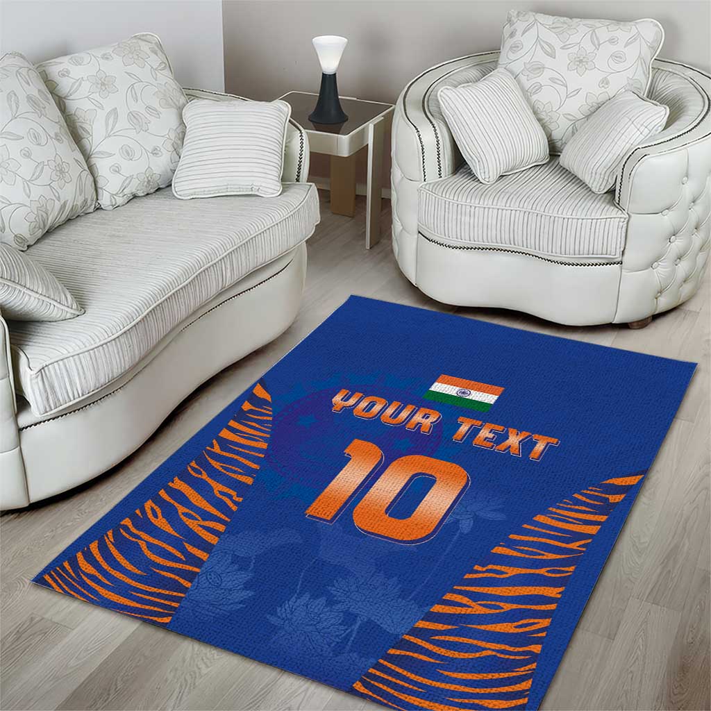 Custom Indian Bengal Tiger Cricket Area Rug