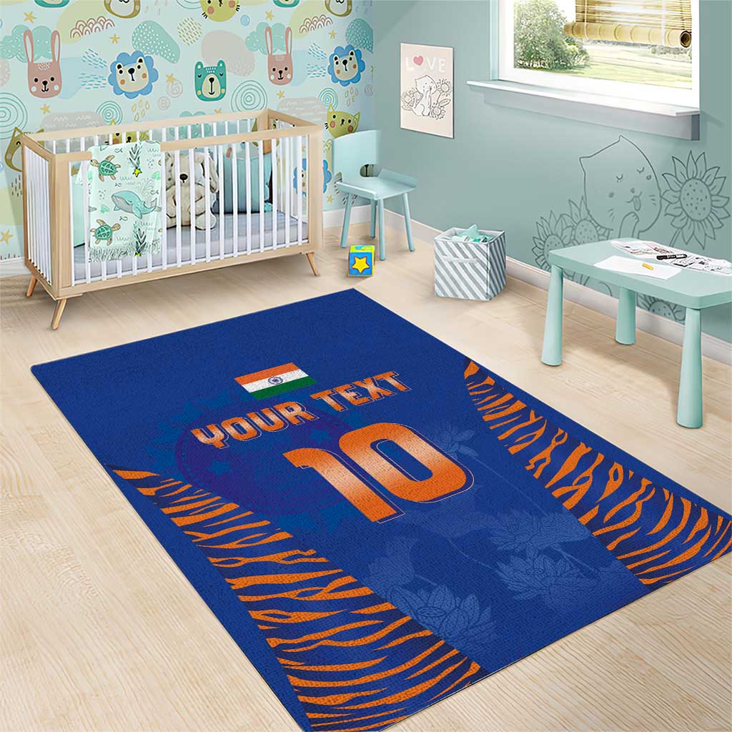 Custom Indian Bengal Tiger Cricket Area Rug