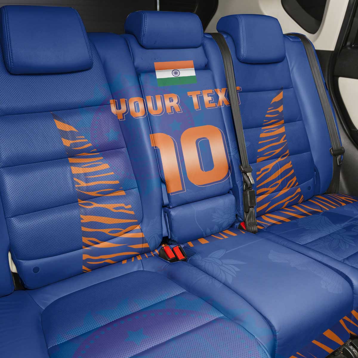 Custom Indian Bengal Tiger Cricket Back Car Seat Cover