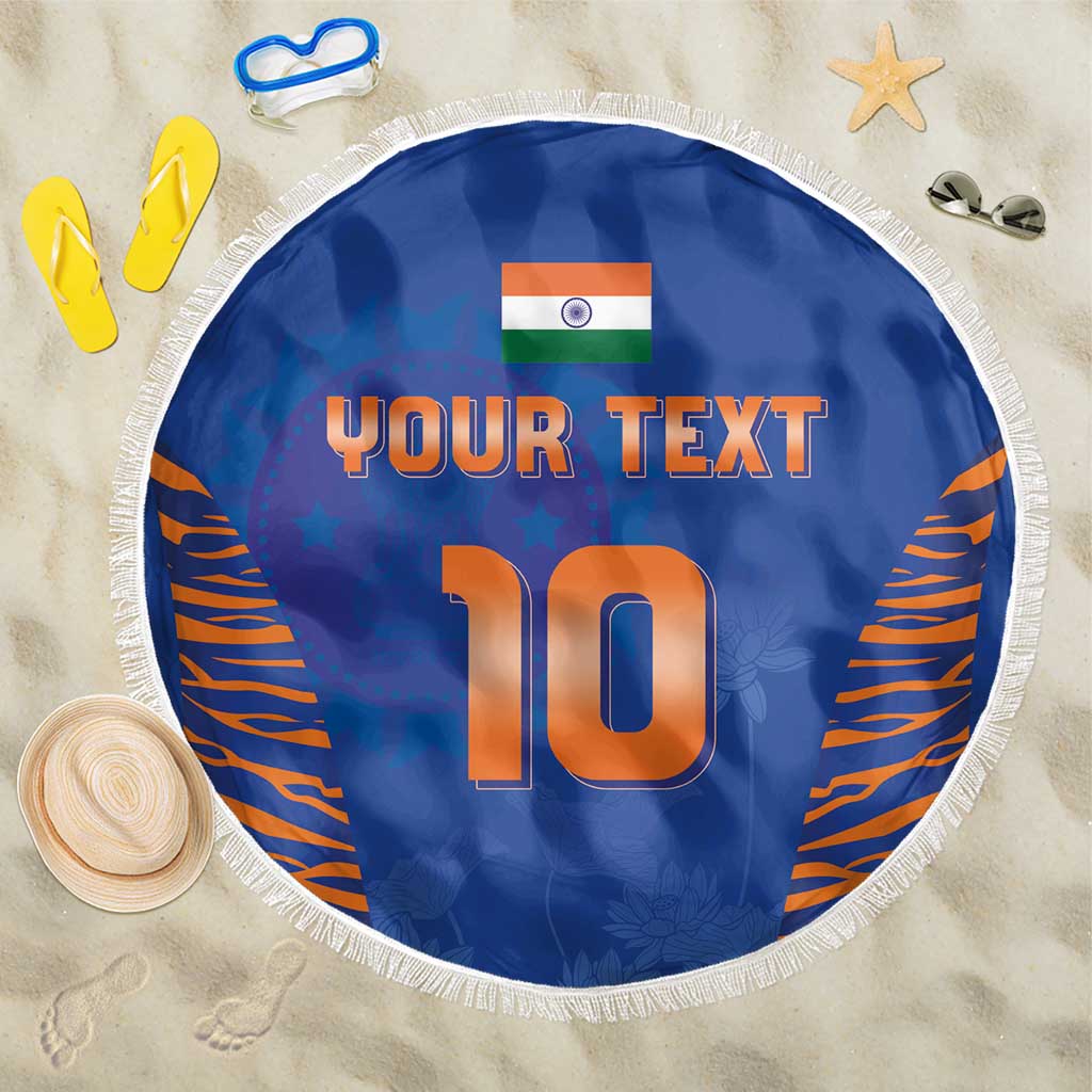 Custom Indian Bengal Tiger Cricket Beach Blanket