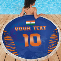 Custom Indian Bengal Tiger Cricket Beach Blanket