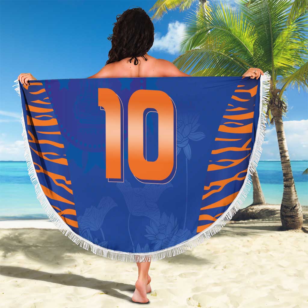 Custom Indian Bengal Tiger Cricket Beach Blanket