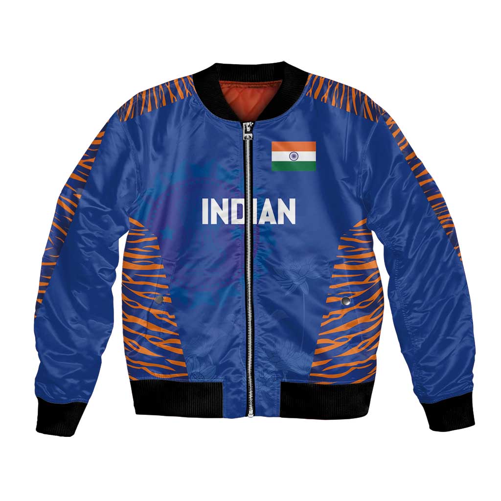 Custom Indian Bengal Tiger Cricket Bomber Jacket
