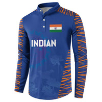 Custom Indian Bengal Tiger Cricket Button Sweatshirt