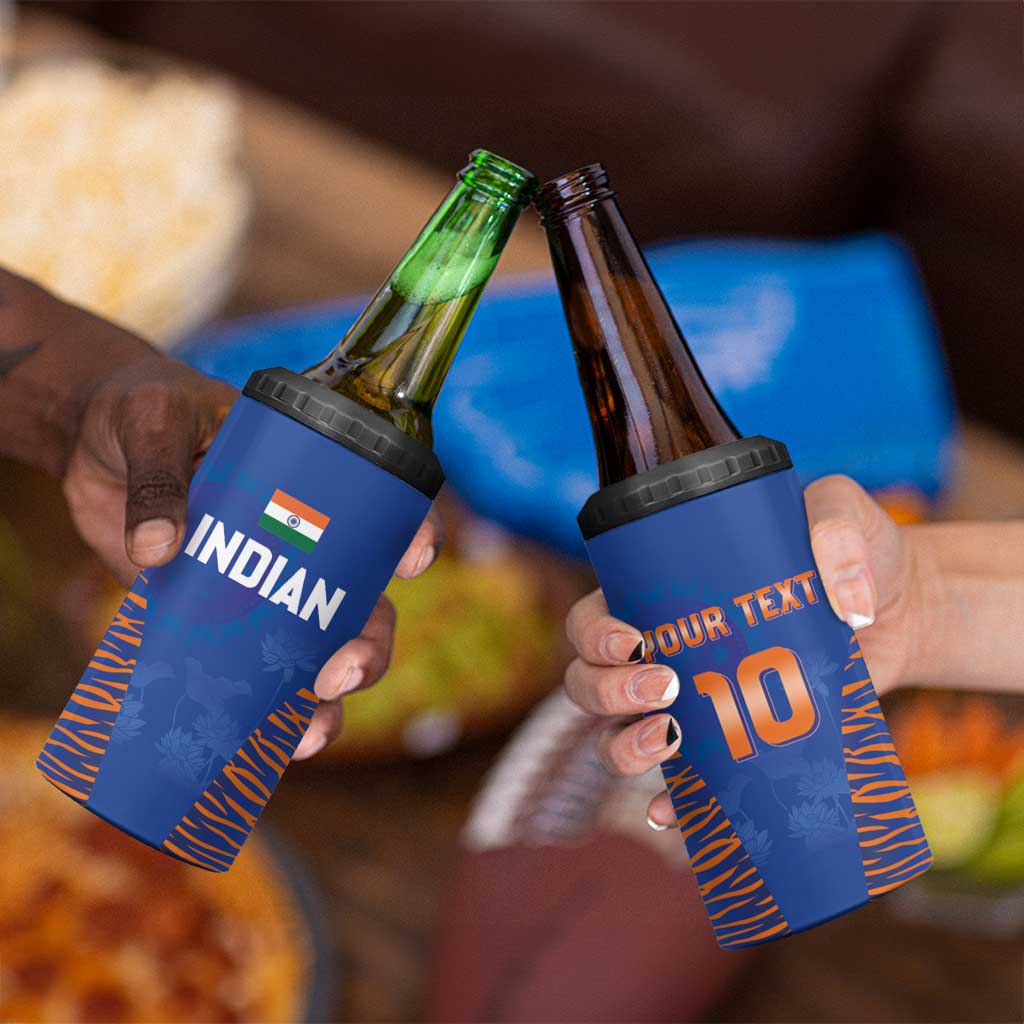 Custom Indian Bengal Tiger Cricket 4 in 1 Can Cooler Tumbler