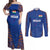 Custom Indian Bengal Tiger Cricket Couples Matching Off Shoulder Maxi Dress and Long Sleeve Button Shirt