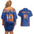 Custom Indian Bengal Tiger Cricket Couples Matching Off Shoulder Short Dress and Hawaiian Shirt