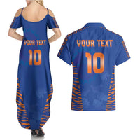 Custom Indian Bengal Tiger Cricket Couples Matching Summer Maxi Dress and Hawaiian Shirt