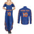 Custom Indian Bengal Tiger Cricket Couples Matching Summer Maxi Dress and Long Sleeve Button Shirt