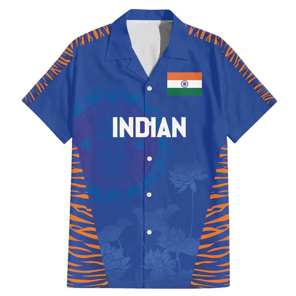 Custom Indian Bengal Tiger Cricket Family Matching Mermaid Dress and Hawaiian Shirt