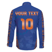 Custom Indian Bengal Tiger Cricket Family Matching Off The Shoulder Long Sleeve Dress and Hawaiian Shirt