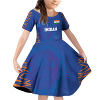 Custom Indian Bengal Tiger Cricket Family Matching Off Shoulder Short Dress and Hawaiian Shirt