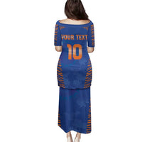 Custom Indian Bengal Tiger Cricket Family Matching Puletasi and Hawaiian Shirt