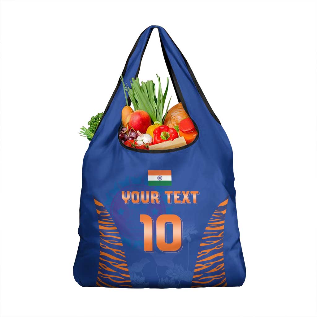Custom Indian Bengal Tiger Cricket Grocery Bag