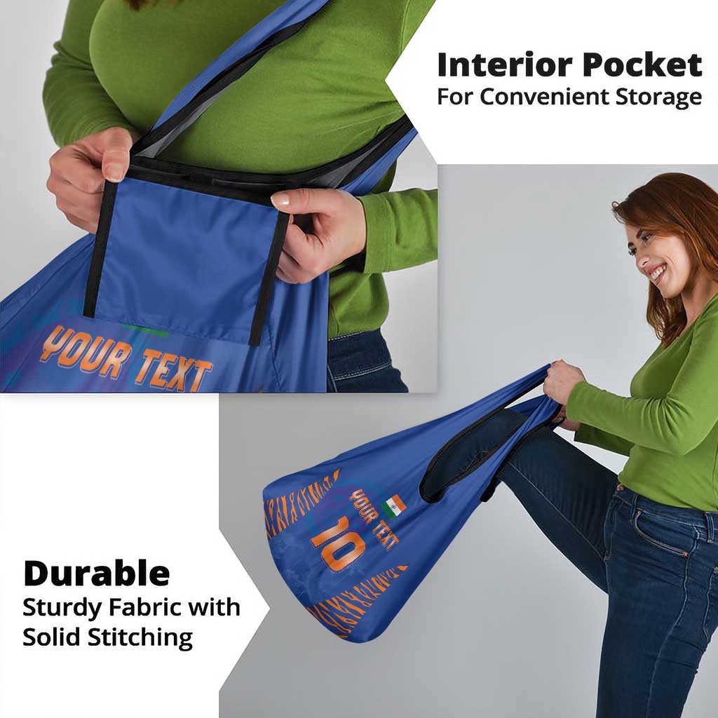 Custom Indian Bengal Tiger Cricket Grocery Bag